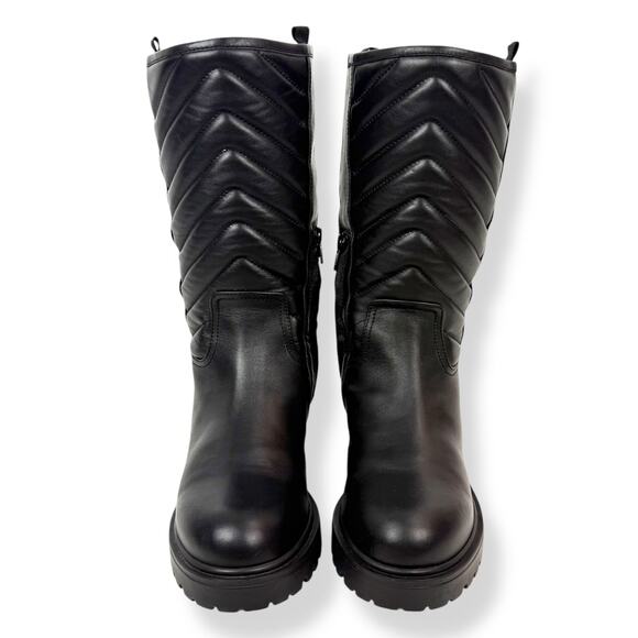New Italian MARC ELLIS black leather motorcycle platform combat boots - Picture 14 of 16